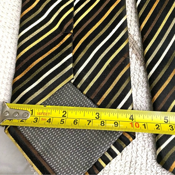 VALERIO GARATI Vivid Striped Pure Silk Handmade Neck Tie Classic Statement Piece - Picture 5 of 6